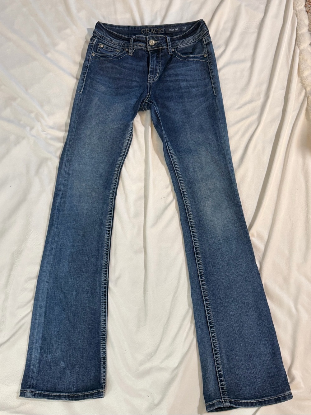 Grace in LA Blue Flared Women's Jeans - Sz 26 (196)